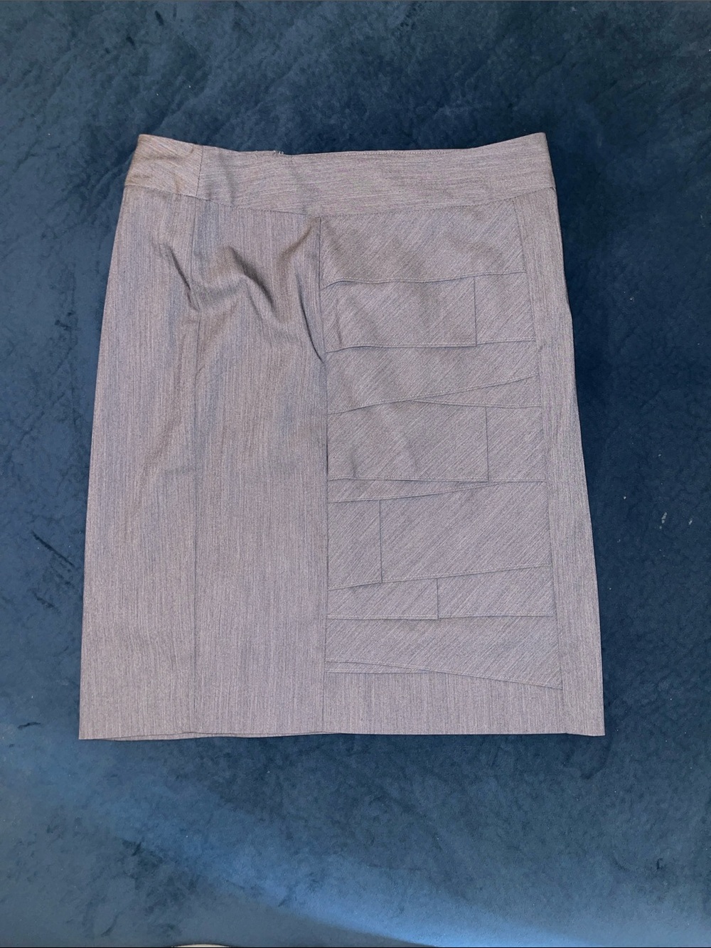 CHELSEA & THEODORE, Classic gray High-Waist asymmetrical, pleats Pencil skirt